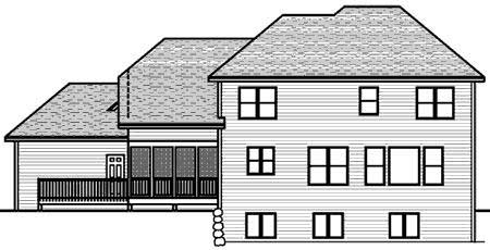 Home Plan Rear Elevation of this 4-Bedroom,2795 Sq Ft Plan -165-1088