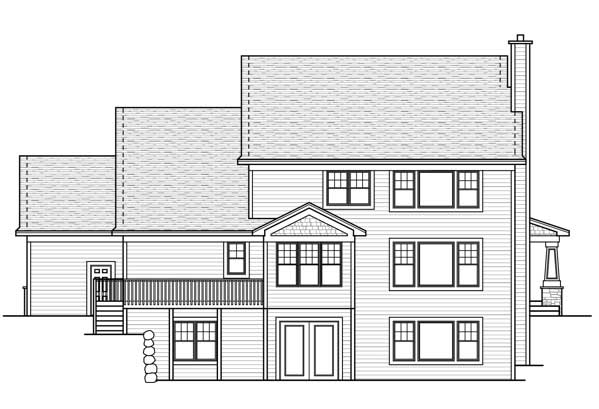 Home Plan Rear Elevation of this 3-Bedroom,3245 Sq Ft Plan -165-1089