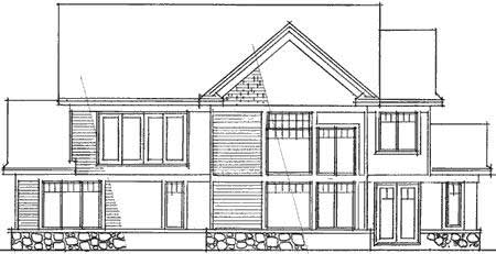 Home Plan Rear Elevation of this 2-Bedroom,3006 Sq Ft Plan -165-1091