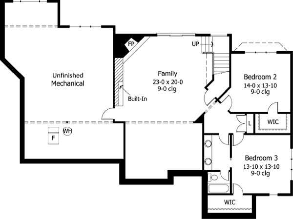 Floor Plan Second Story of Country Plan #165-1092