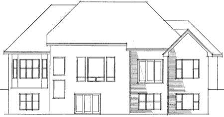 Home Plan Rear Elevation of this 3-Bedroom,3826 Sq Ft Plan -165-1092