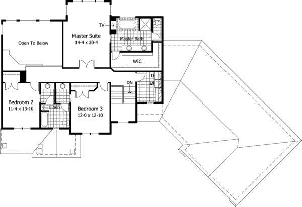 Floor Plan Second Story of Country Plan #165-1093