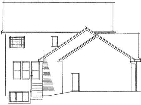 Home Plan Rear Elevation of this 4-Bedroom,2632 Sq Ft Plan -165-1099