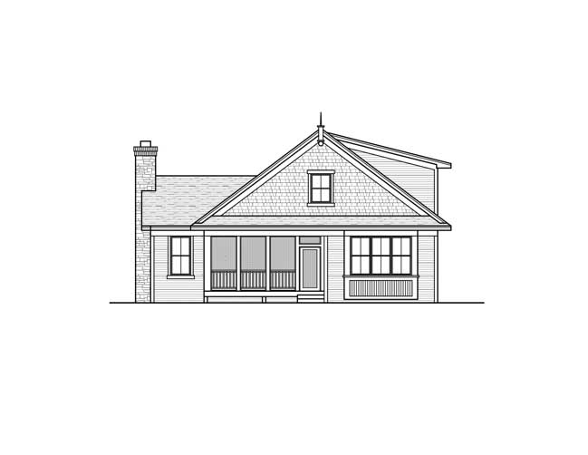 Home Plan Rear Elevation of this 3-Bedroom,1599 Sq Ft Plan -165-1102