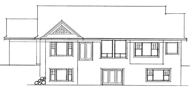 Home Plan Rear Elevation of this 3-Bedroom,4048 Sq Ft Plan -165-1104