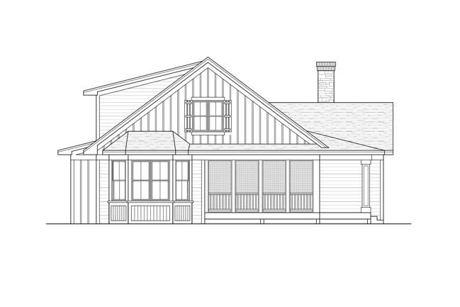 Home Plan Rear Elevation of this 3-Bedroom,1811 Sq Ft Plan -165-1105