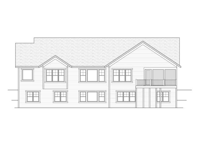 Home Plan Rear Elevation of this 2-Bedroom,2311 Sq Ft Plan -165-1109