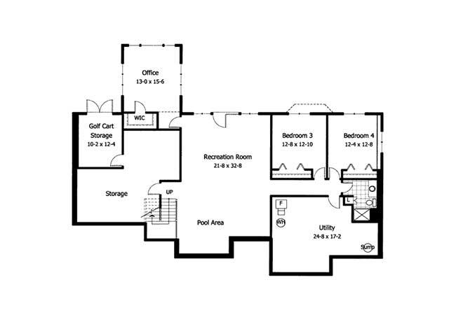 Floor Plan Basement of Country Plan #165-1113