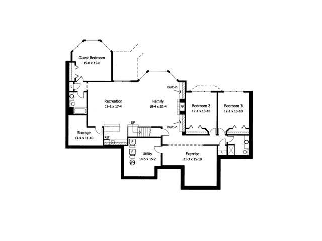 Floor Plan Second Story of Country Plan #165-1116
