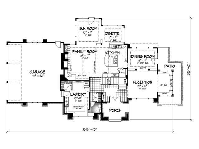 Floor Plan First Story of Feng Shui Plan #165-1117
