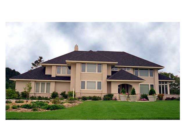 Home Plan Rear Elevation of this 4-Bedroom,4219 Sq Ft Plan -165-1117
