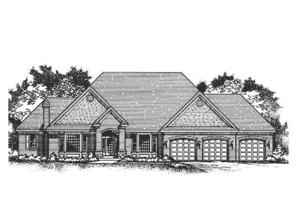Home Plan Front Elevation of this 3-Bedroom,6509 Sq Ft Plan -165-1122
