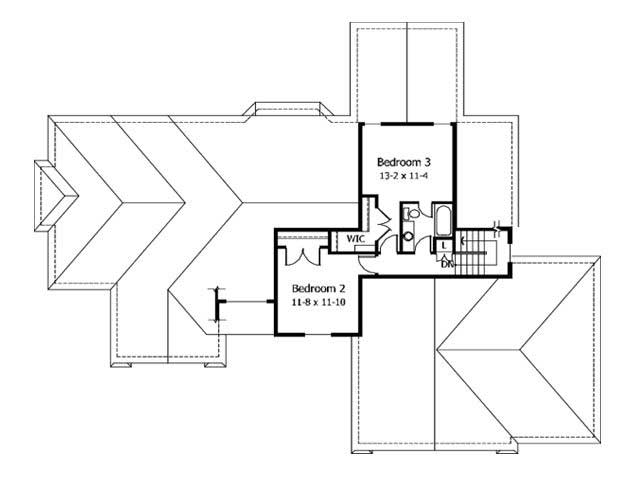 Floor Plan Second Story of Cape Cod Plan #165-1123