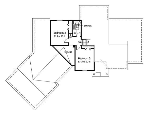 Floor Plan Second Story of Country Plan #165-1125