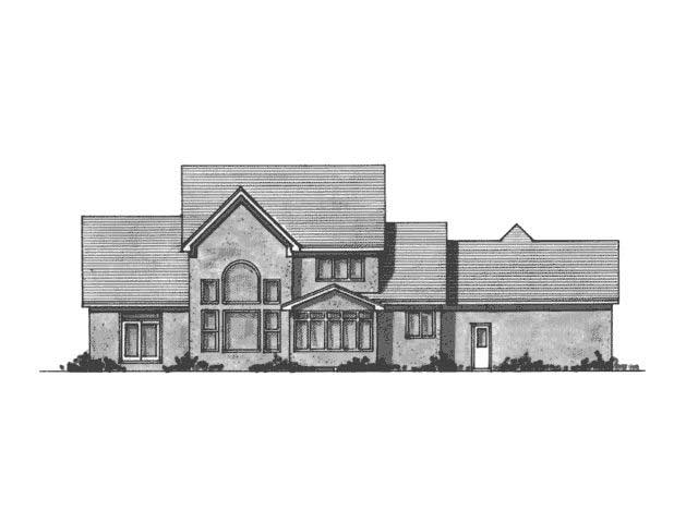 Home Plan Rear Elevation of this 3-Bedroom,2915 Sq Ft Plan -165-1128