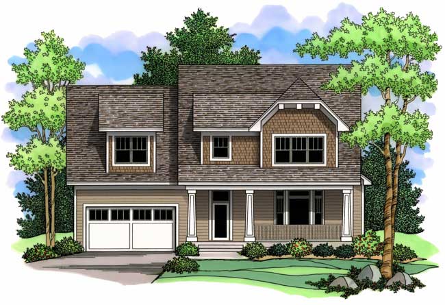 Country Homeplans CLS-2821 front elevation.