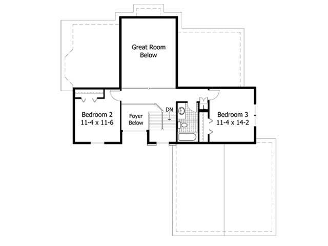 Floor Plan Second Story of Cape Cod Plan #165-1130