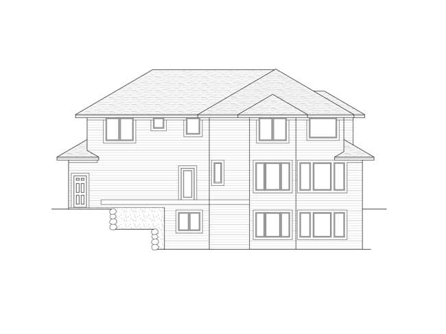 Home Plan Rear Elevation of this 4-Bedroom,3170 Sq Ft Plan -165-1132