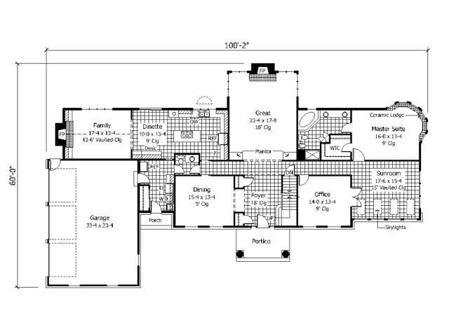 Floor Plan First Story of Cape Cod Plan #165-1134