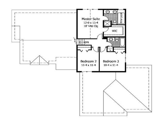 Floor Plan Second Story of Country Plan #165-1135