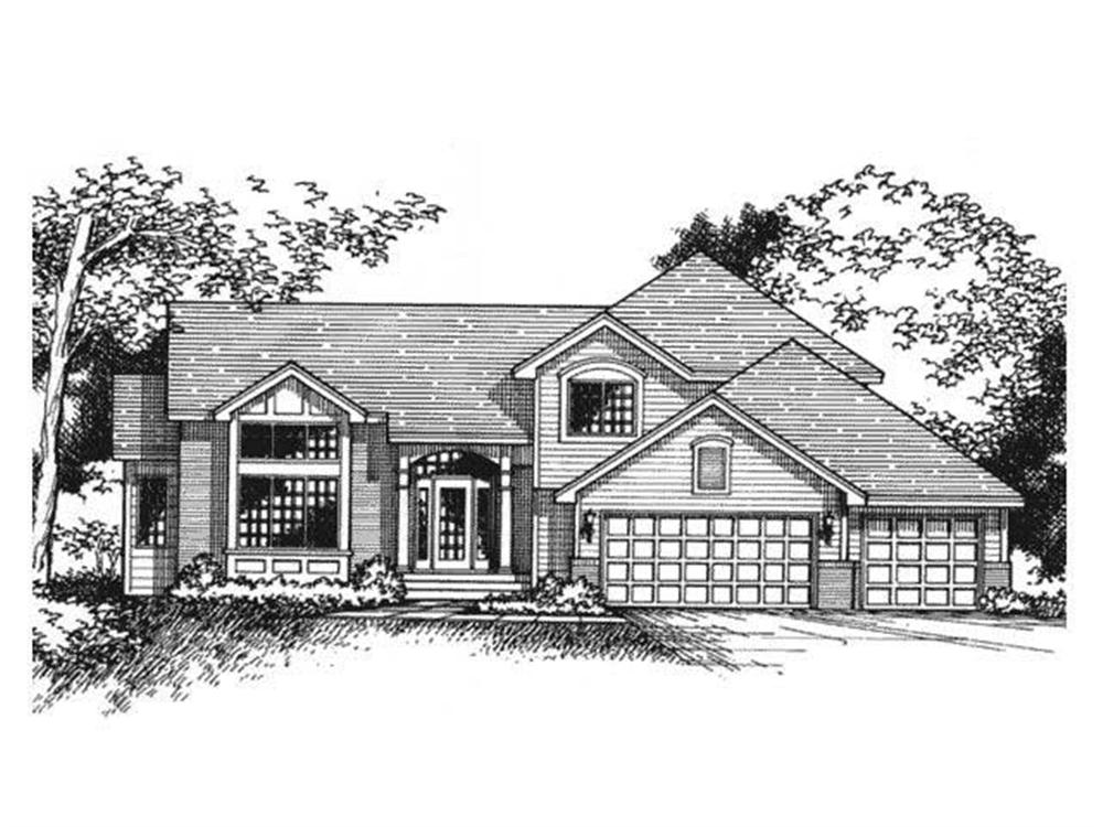 Home Plan Front Elevation of this 4-Bedroom,2269 Sq Ft Plan -165-1135