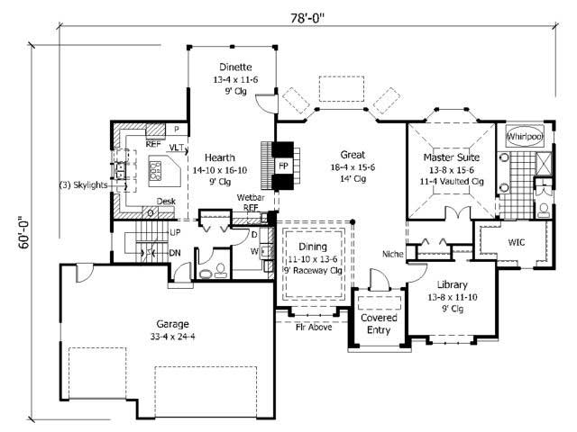 Floor Plan First Story of Cape Cod Plan #165-1141