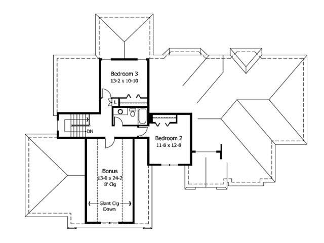 Floor Plan Second Story of Cape Cod Plan #165-1141