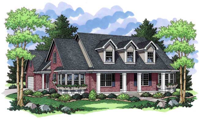 Front Elevation of Country Homeplans CLS-1915.