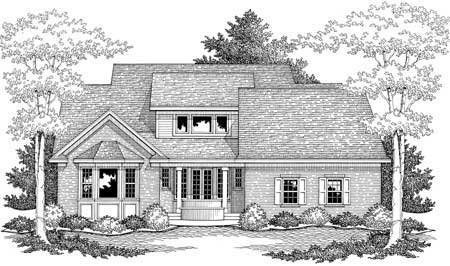 Home Plan Rear Elevation of this 3-Bedroom,1961 Sq Ft Plan -165-1143
