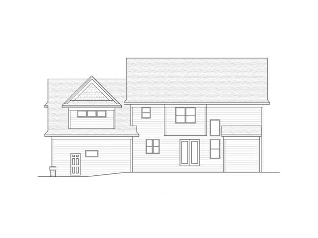 Home Plan Rear Elevation of this 4-Bedroom,2947 Sq Ft Plan -165-1146