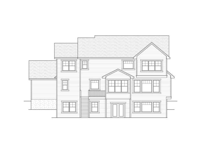 Home Plan Rear Elevation of this 4-Bedroom,2992 Sq Ft Plan -165-1147