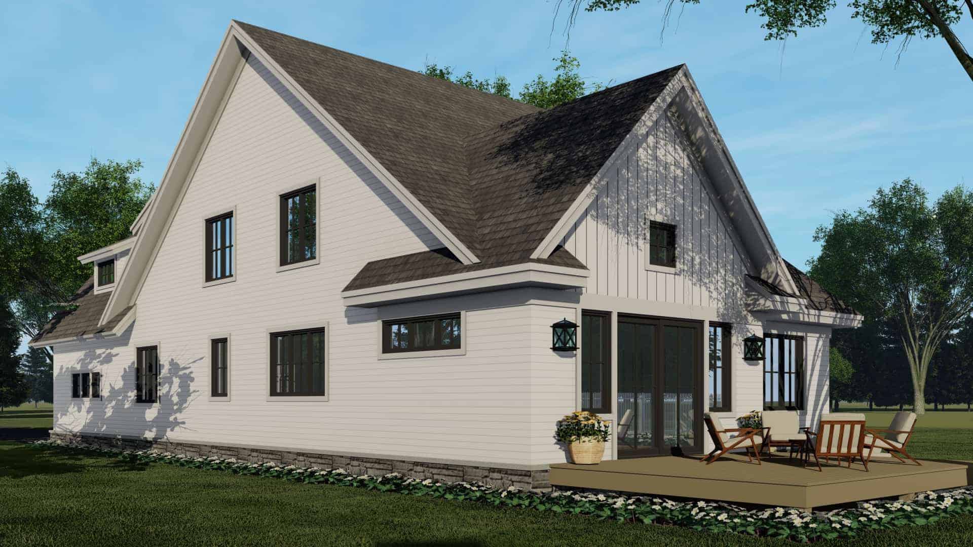 Rear View of this 4-Bedroom, 2870 Sq Ft Plan - 165-1152