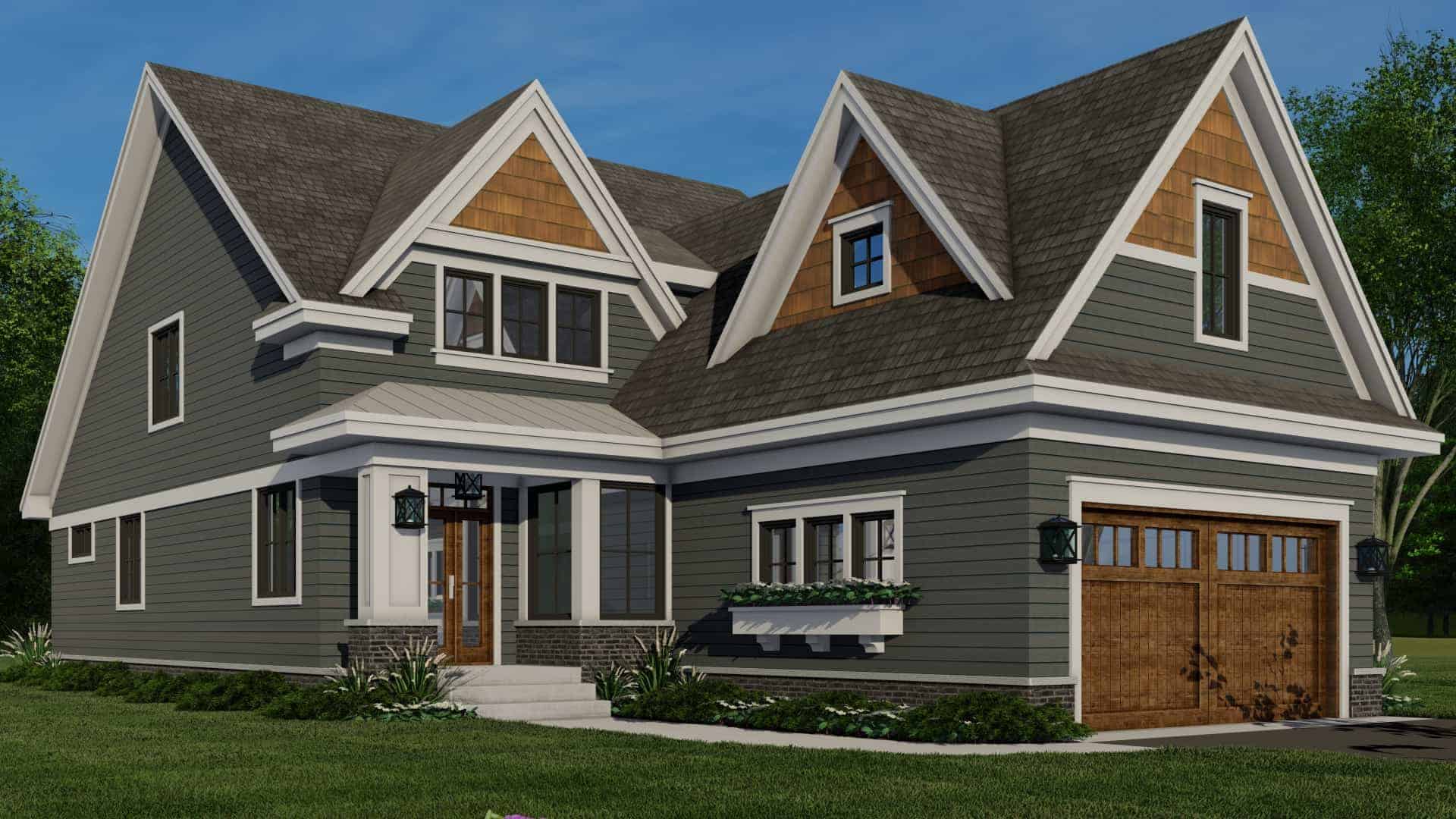 Front View of this 4-Bedroom, 2870 Sq Ft Plan - 165-1152