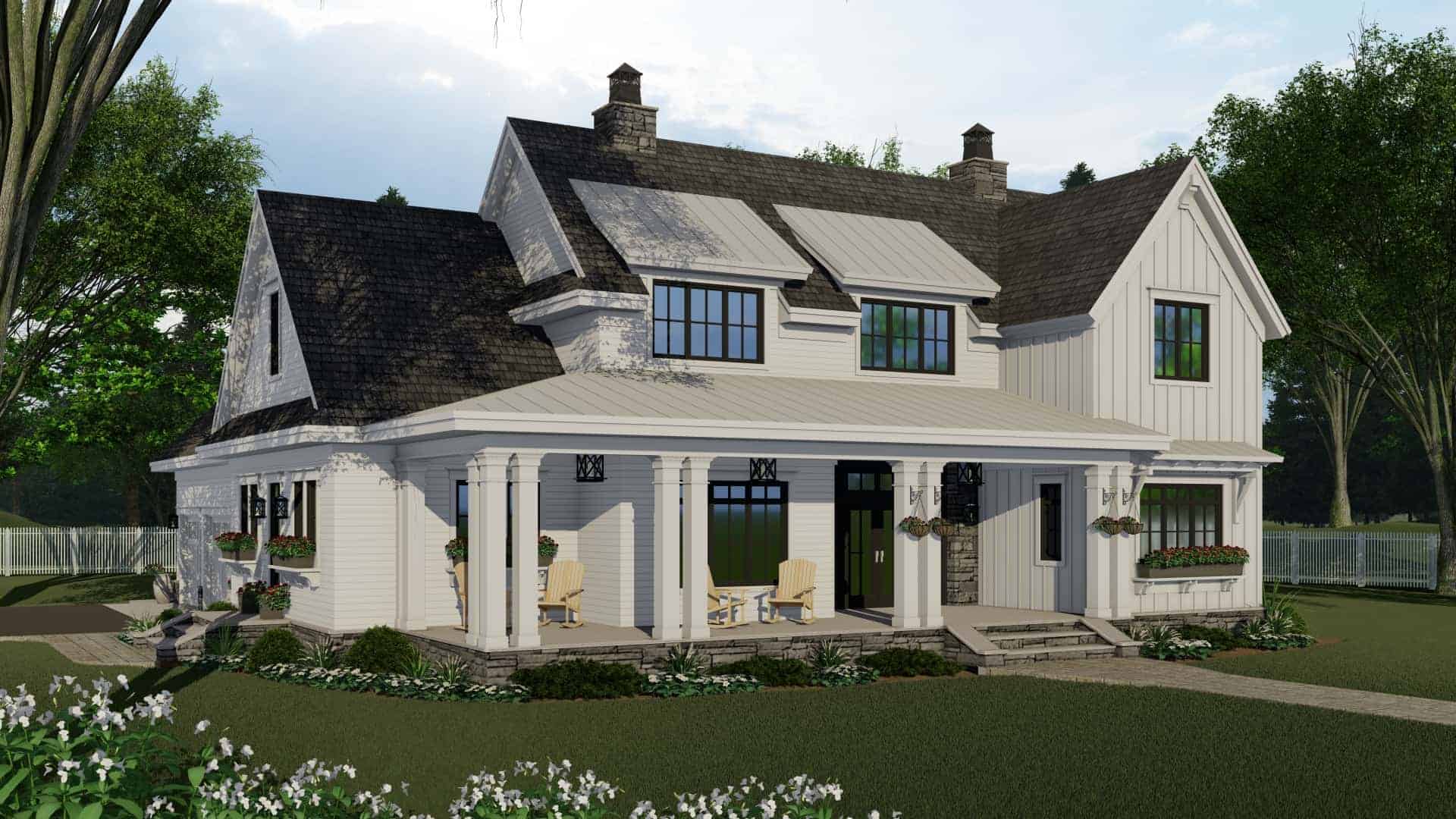 Front View of this 4-Bedroom, 2913 Sq Ft Plan - 165-1153