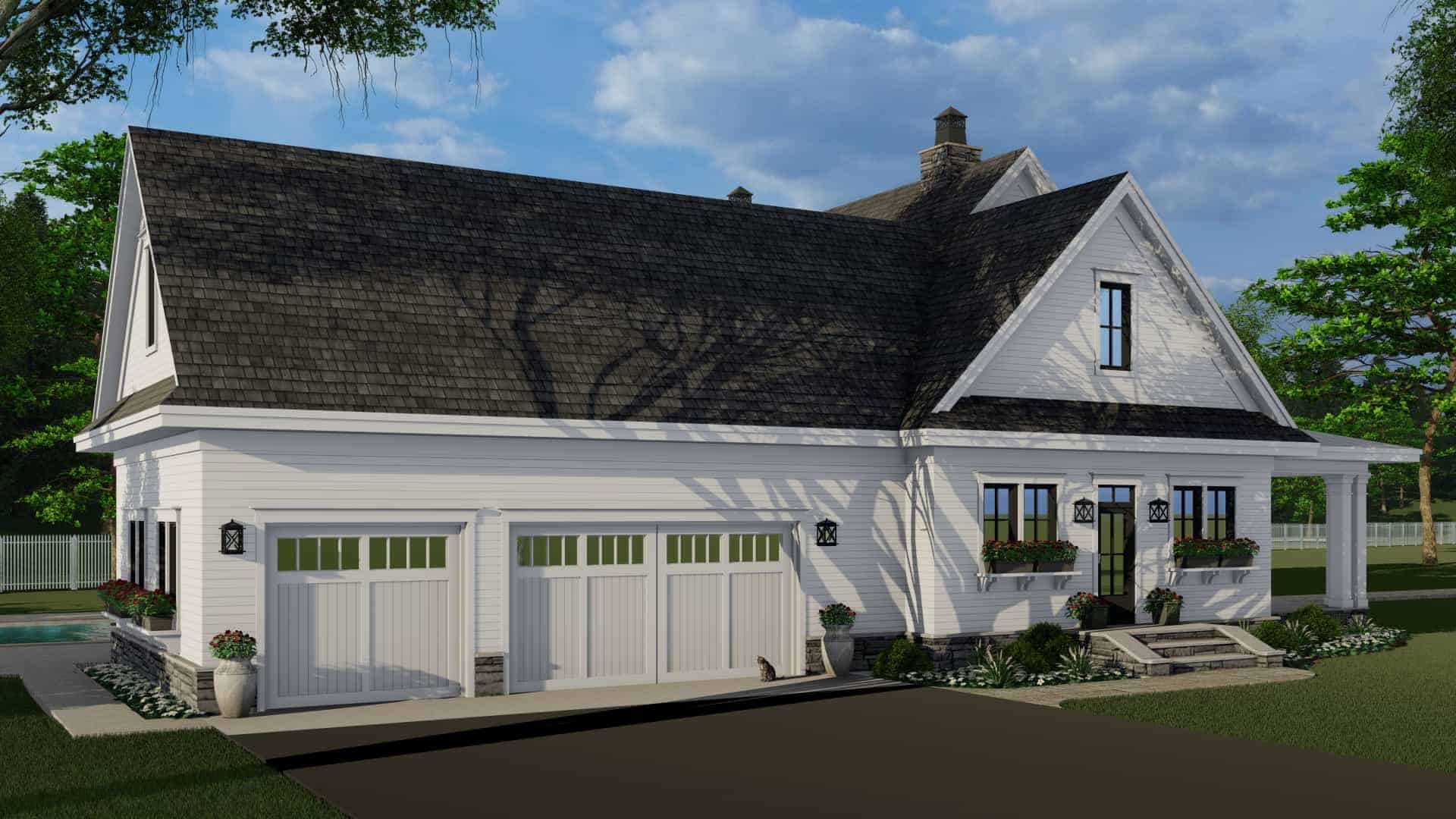 Left Side View of this 4-Bedroom, 2913 Sq Ft Plan - 165-1153