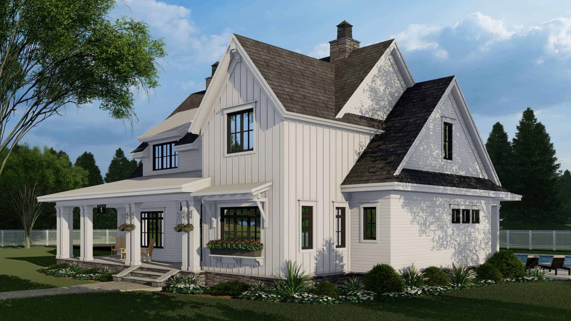 Right Side View of this 4-Bedroom, 2913 Sq Ft Plan - 165-1153