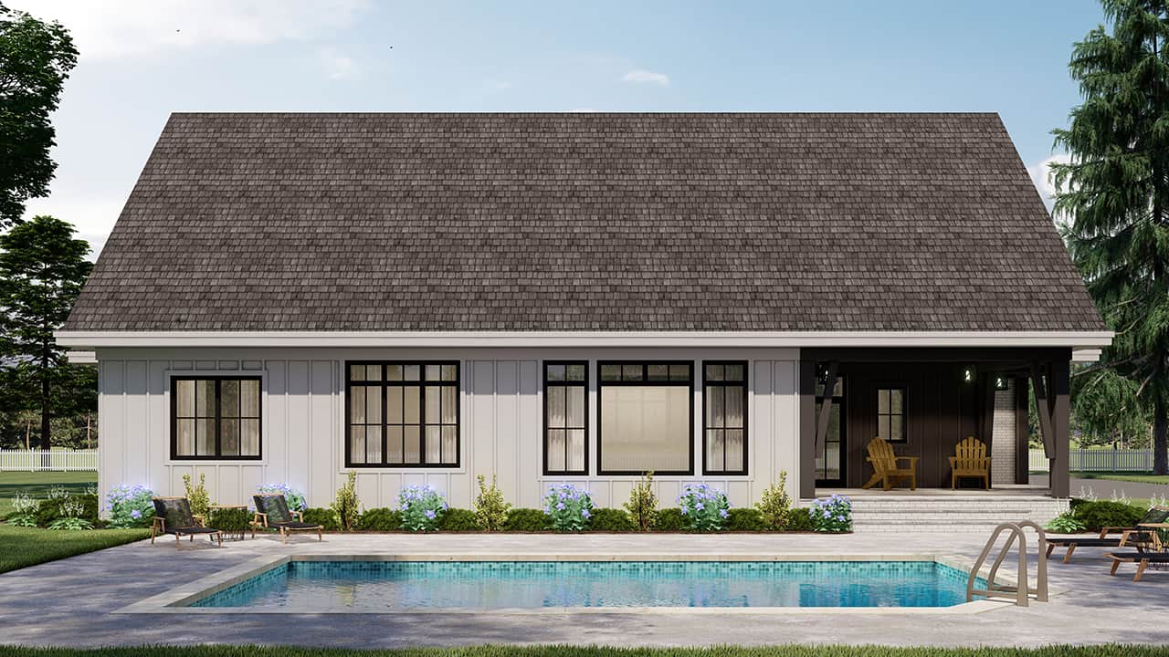 Rear View of this 3-Bedroom, 2336 Sq Ft Plan - 165-1154