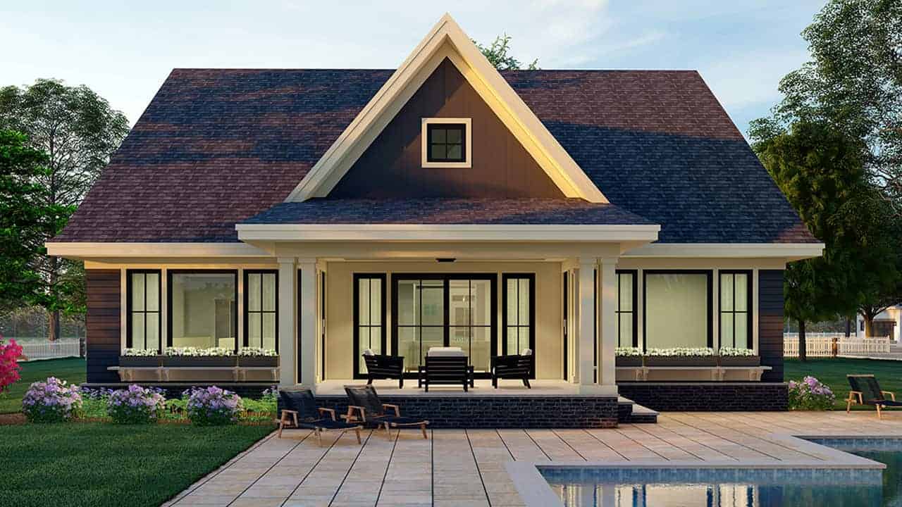 Rear View of this 4-Bedroom, 3249 Sq Ft Plan - 165-1155