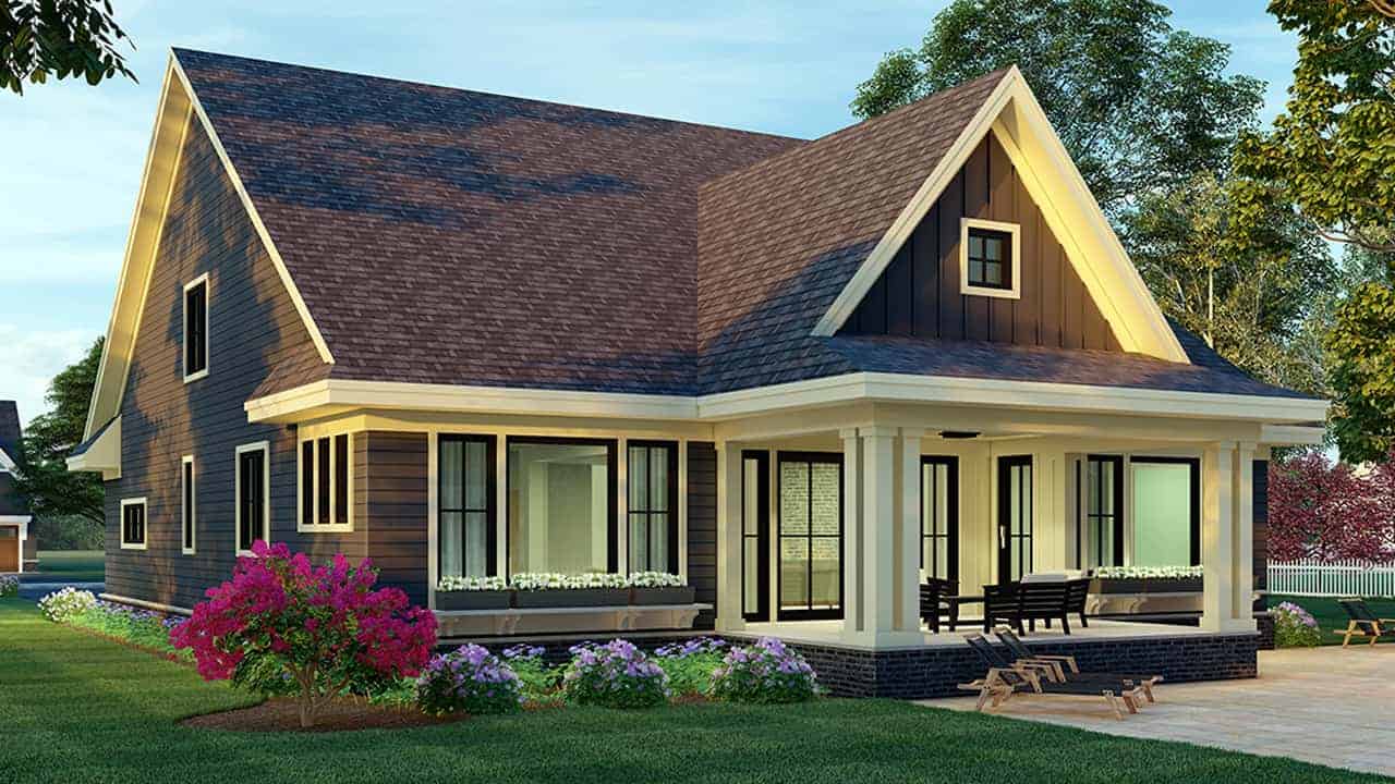 Rear View of this 4-Bedroom, 3249 Sq Ft Plan - 165-1155