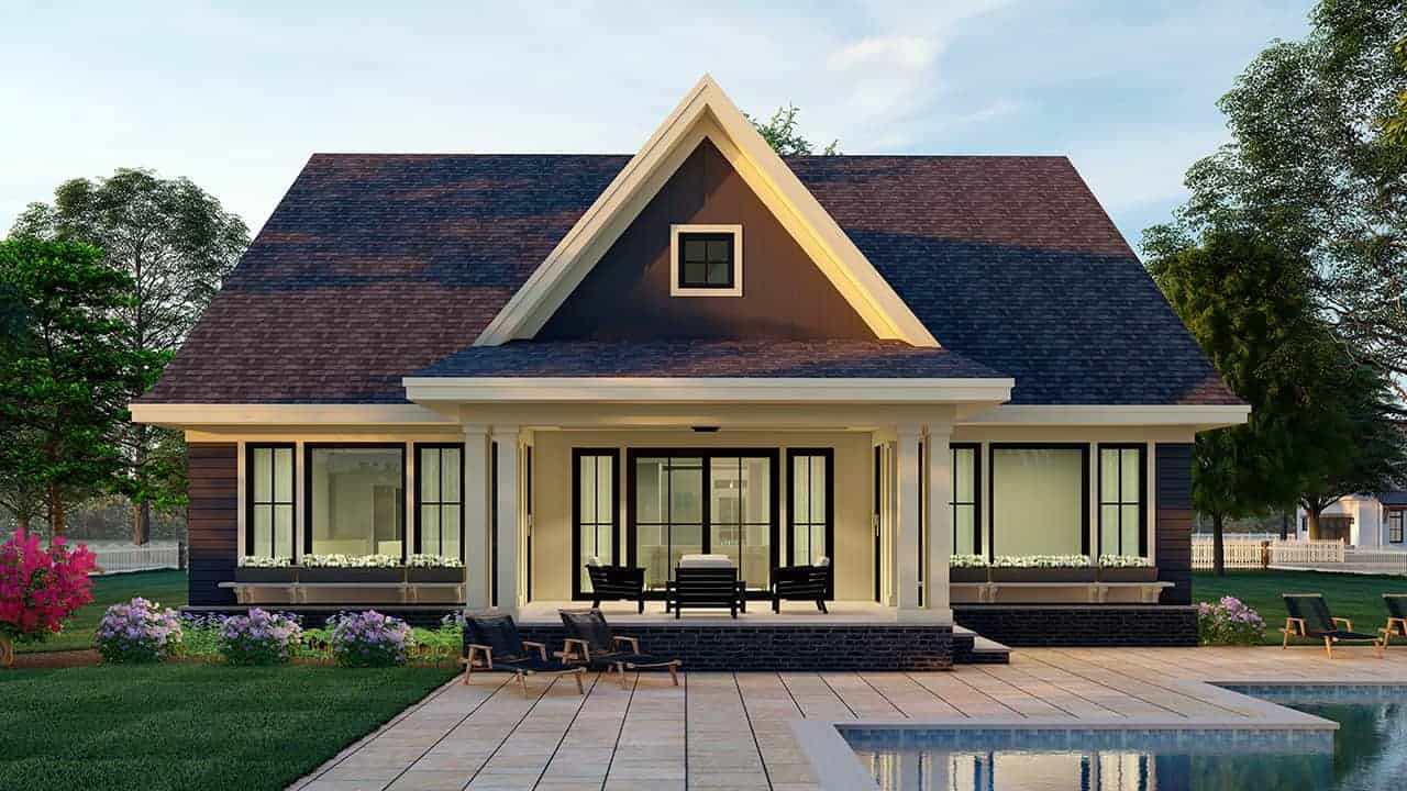 Rear View of this 4-Bedroom, 3249 Sq Ft Plan - 165-1155
