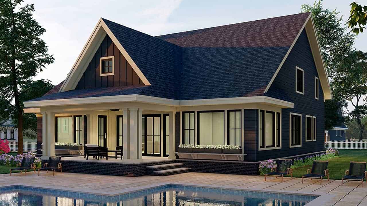 Rear View of this 4-Bedroom, 3249 Sq Ft Plan - 165-1155