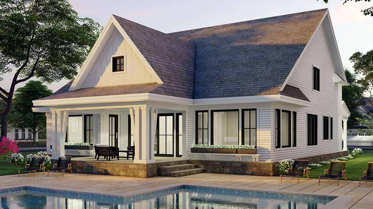 Rear View of this 3-Bedroom, 2657 Sq Ft Plan - 165-1156