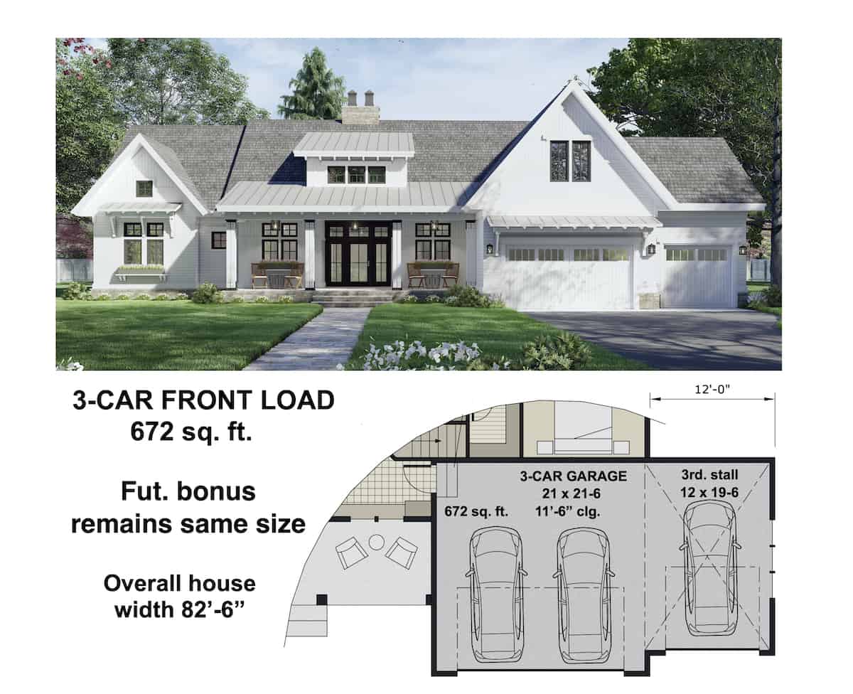 Garage of Ranch Plan #165-1157