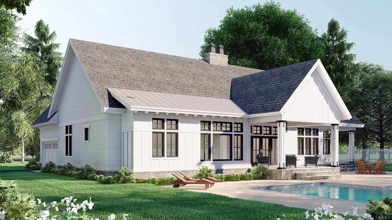 Rear View of this 3-Bedroom, 2419 Sq Ft Plan - 165-1157