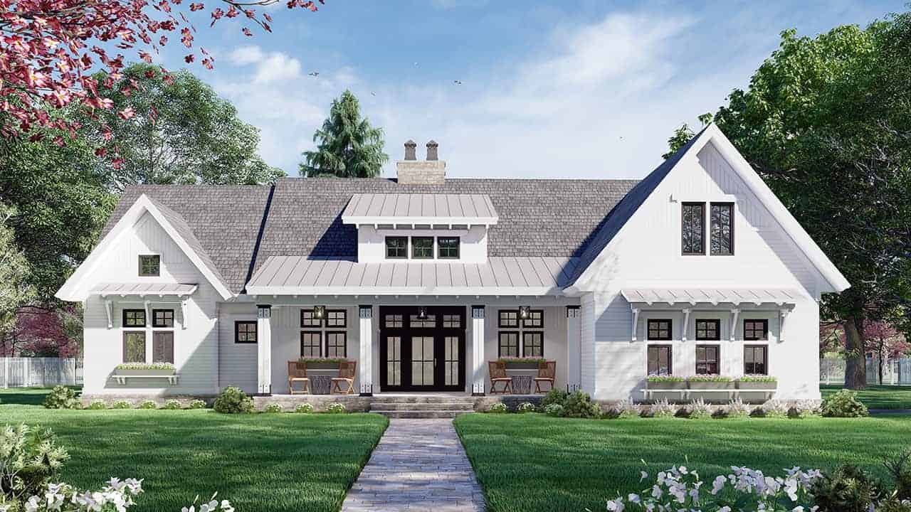 Front View of this 3-Bedroom, 2419 Sq Ft Plan - 165-1157
