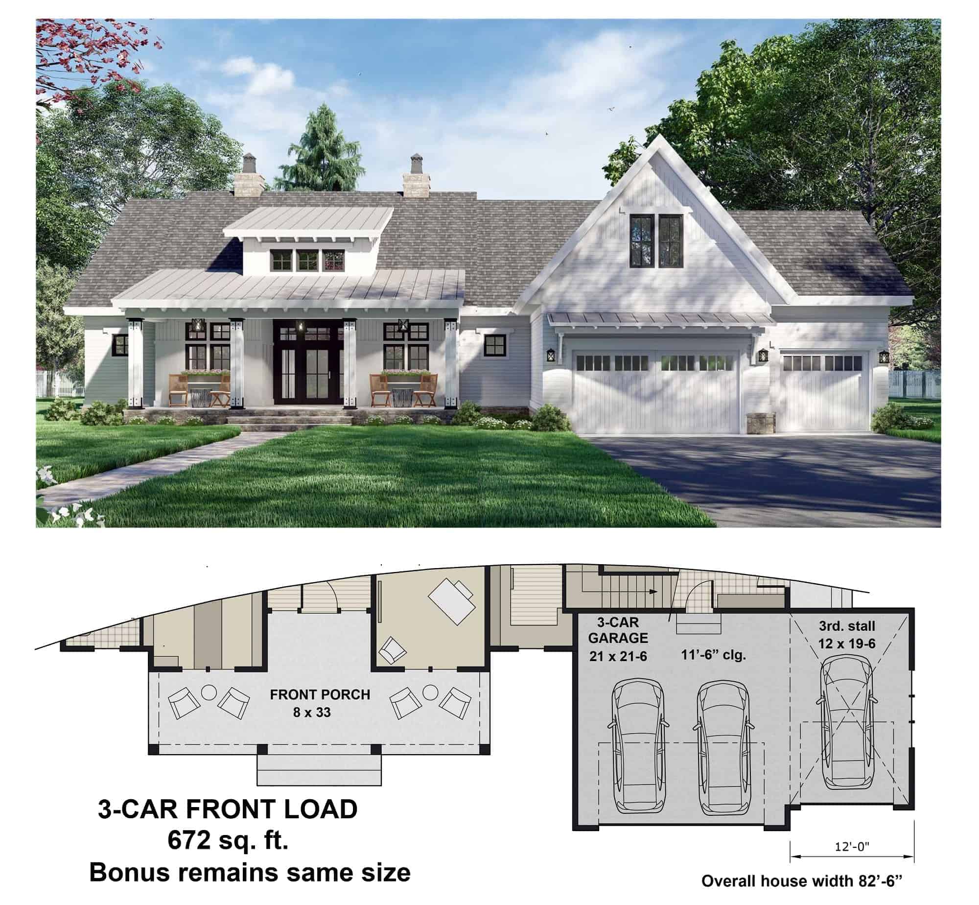 Garage of Ranch Plan #165-1159
