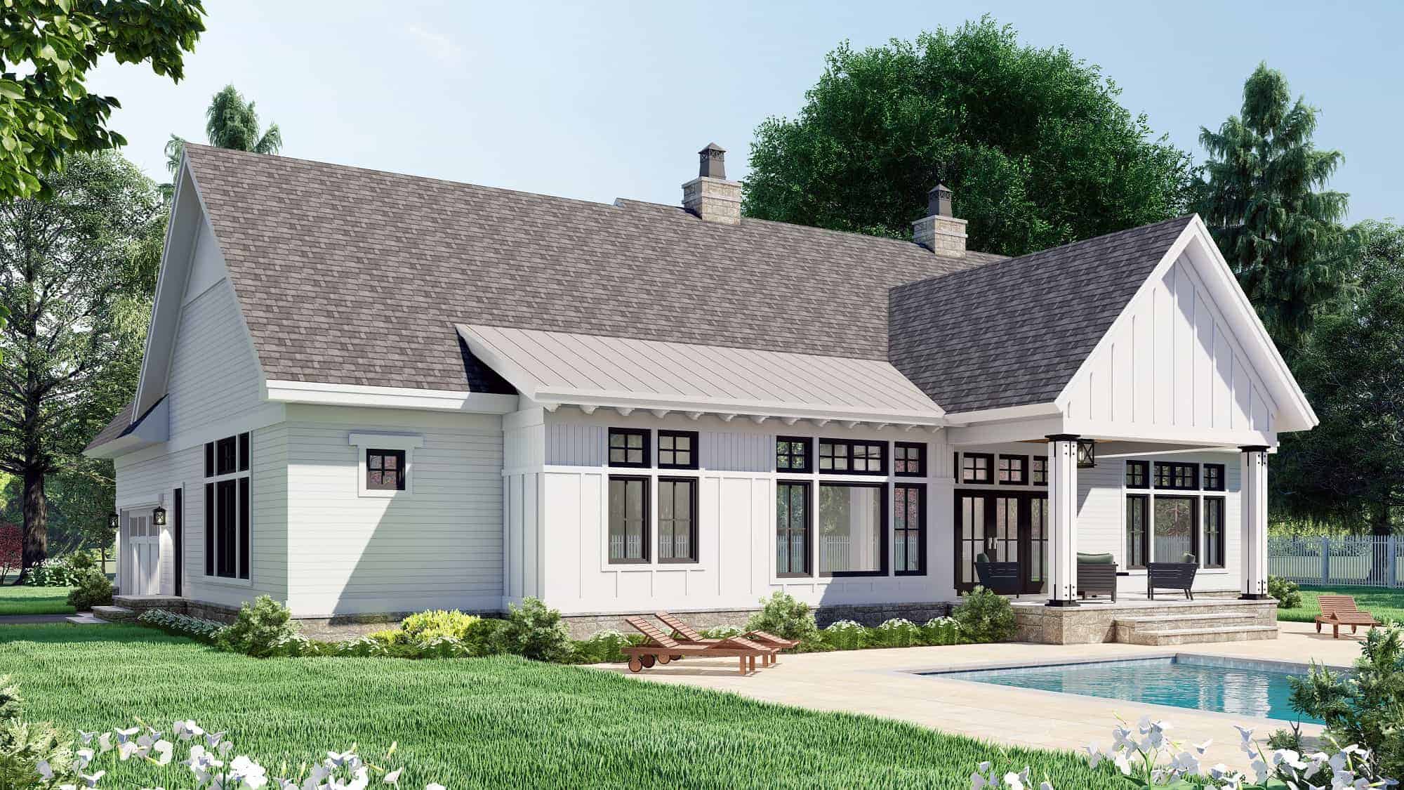 Rear View of this 3-Bedroom, 2385 Sq Ft Plan - 165-1159