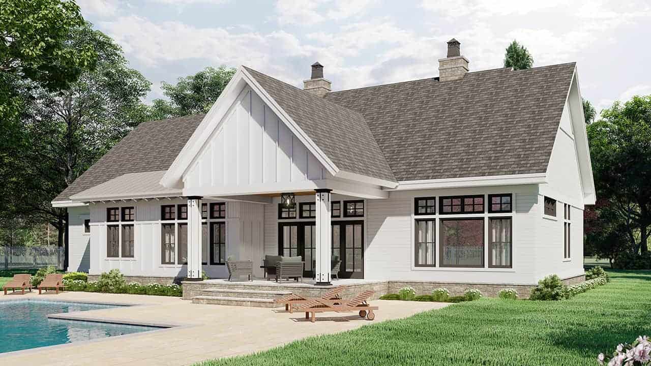 Rear View of this 3-Bedroom, 2385 Sq Ft Plan - 165-1159