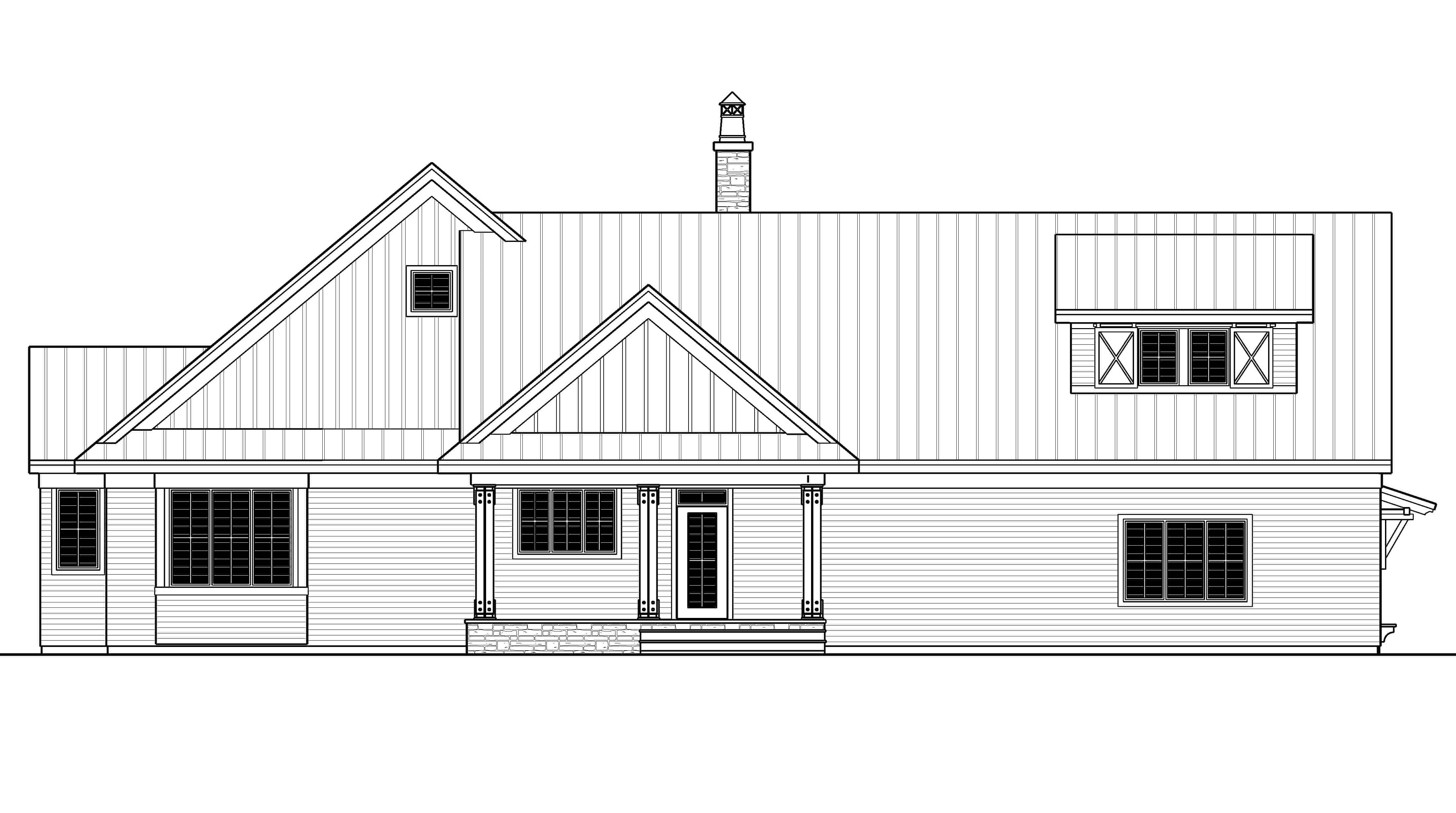 Home Plan Rear Elevation of this 3-Bedroom,2241 Sq Ft Plan -165-1160