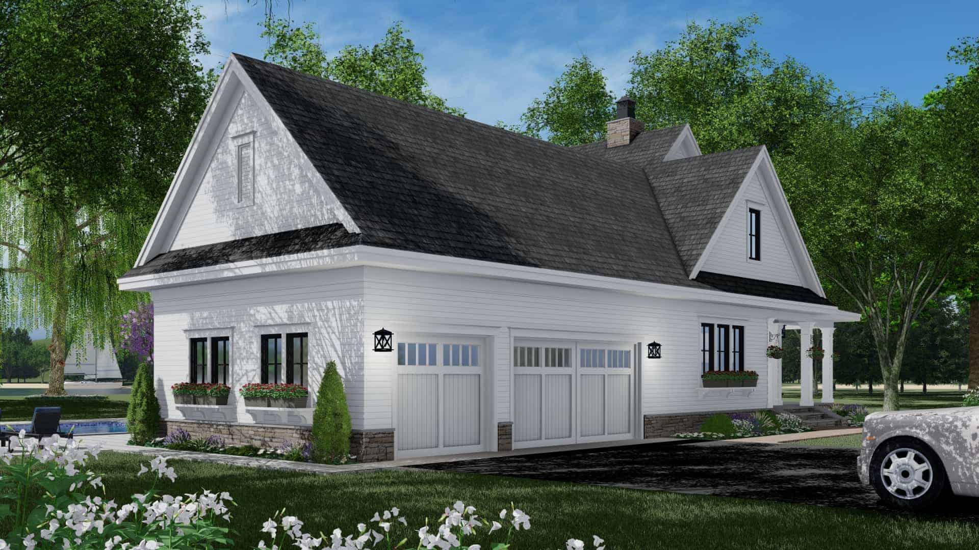 Side View of this 3-Bedroom, 2570 Sq Ft Plan - 165-1161